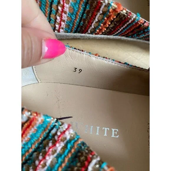 RON white Women Multi Stripe "Delilah" Espadrille Loafer - Picture 7 of 9